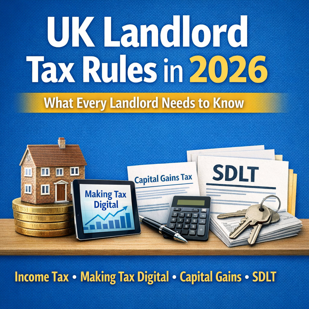 UK landlord tax rules 2026 showing rental income tax, Making Tax Digital and property tax changes